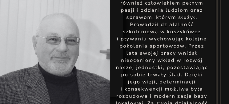 Zdjęcie ŚP Jacka Lutaka wraz z kondolencjami