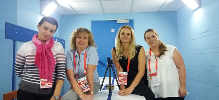 dr Ewa Polak i dr hab. Katarzyna Walicka-Cupryś z członkiniami Komitetu Technicznego Europejskiej Unii Gimnastycznej
