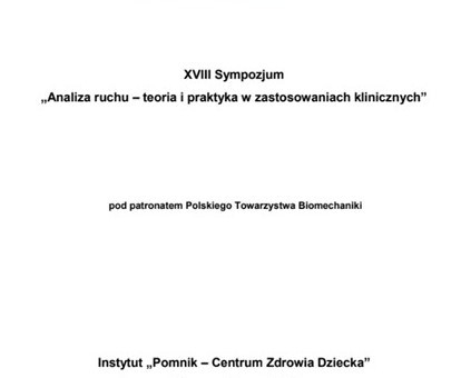 Strona tytułowa książki streszczeń z Sympozjum
